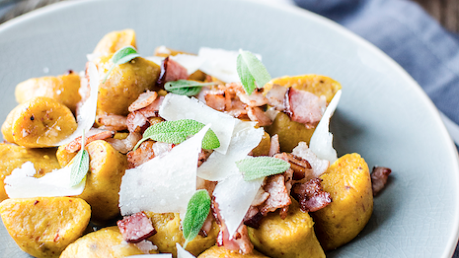 Tekvicové gnocchi so slaninou