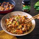 Udon s hubami a teriyaki